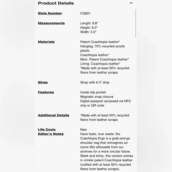 Coach Ergo Bag - Picture 4 of 8